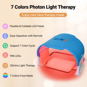 Silicone 7 Colors Red and Blue Light Therapy Mask Device for Skin Rejuvenation - Picture 1 of 9