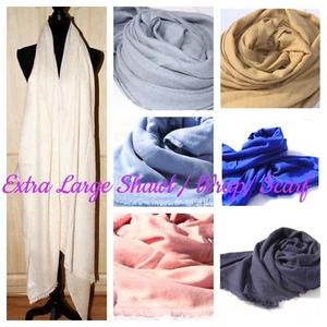 Cashmere Pashmina Extra Large Shawl Wrap Scarf Travel Blanket Soft Handwoven - Picture 1 of 237