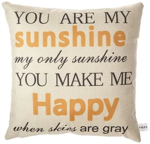 Onener Linen Square Decorative Throw Pillow Case Cushion Cover 18"x18”-YOU ARE - Picture 1 of 2