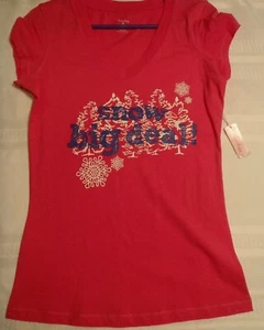Urbanology Small Medium or Large Choice Snow Big Deal Pink V-Neck Shirt NWT - Picture 1 of 2