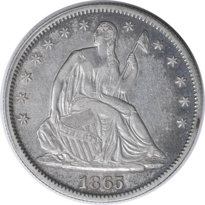 1865 Liberty Seated Half Dollar Choice EF Uncertified #229 - Image 1 of 2