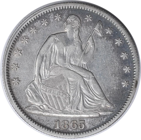 1865 Liberty Seated Half Dollar Choice EF Uncertified #229 Cover