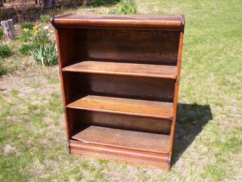 Antique Oak Barrister 3 Section Stacking Bookcase Mission Oak Quatersawn Cover
