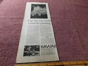 Hawaii Tourist Bureau Vintage Original Print Ad from Magazine 1932 - Bild 1 von 2