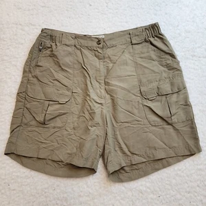 Pantalones Cortos Carga LL Bean Senderismo L Caqui Oscuro 100% Nylon Banda Elástica Activa Supplex - Imagen 1 de 8