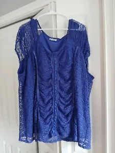 Womens Blouse Fashion Bug 4x Beautiful Purple And Purple Lace And An Insert - Picture 1 of 7
