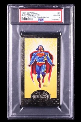 1994 🏗️ Skybox Superman Man of Steel PLATINUM Series Prem Ed #79, PSA-8 - Image 1 of 3