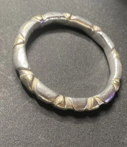 VTG BRIAN BERGNER 925 STERLING SILVER & BRASS BANGLE BRACELET - Picture 1 of 3