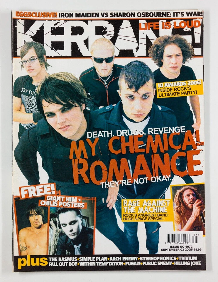 MY CHEMICAL ROMANCE VILLE VALO FALL OUT BOY FUGAZI RATM RHCP - KERRANG! MAGAZINE - Image 1 of 1