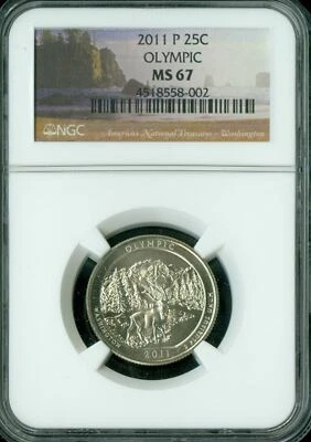2011 P OLYMPIC QUARTER NGC MS67 PARKS LOGO * - Image 1 of 2