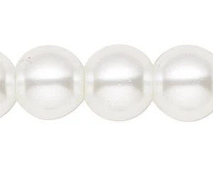 2 Fili (100) Biancaneve 8mm Perline di Perle di Vetro Tonde con Foro 1,1-1,4mm* - Foto 1 di 2