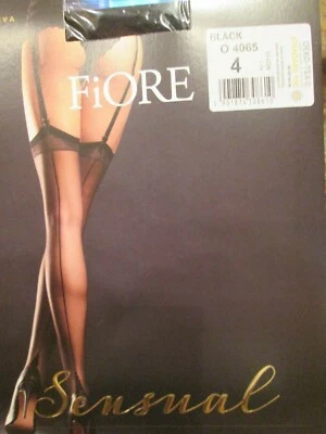 MEIAS DE LIGA SALTO FRANCÊS COSTURA TRASEIRA FIORE DIVA TAMANHO 3 PRETO 20 DENIER TAMANHO 3-4 - Imagem 1 de 4