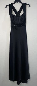Calvin Klein Womens Formal Evening Gown Crossback Maxi Black w/Sequins Size 4 - Picture 1 of 9