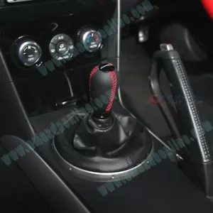 AutoExe Long Leather Red Stitch Shift Knob Manual Gear M10 x 1.25 Height Adjust - Picture 1 of 3