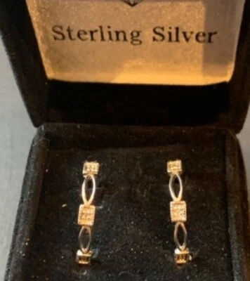 Овальные серьги-кольца из чистого серебра Avon - Изображение 1 из 3