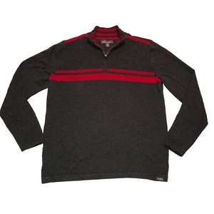 MAGLIONE GRIGIO EDDIE BAUER 1/4 ZIP TAGLIA XLT FINTO COLLO MANICA LUNGA 100% COTONE UOMO - Foto 1 di 4
