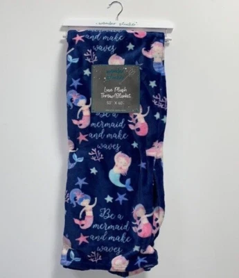 Sirena Niñas Azul Rosa Suave Tiro Manta Hacer Olas Sirenas Estrella Pez 50x60 Foto 1 de 4