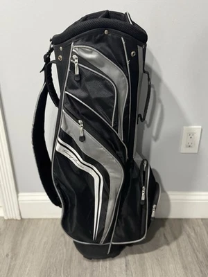 Bolsa de golfe feminina Tommy Armour divisórias de 7 vias 5 bolsos preta branca cinza - Imagem 1 de 4