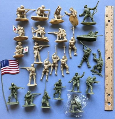25 BMC Victory Buy Marx plástico 54 mm Segunda Guerra Mundial Iwo Jima juguete figuras de soldado + bandera Foto 1 de 2