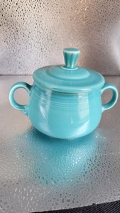 Fiesta Turquoise Blue Green Sugar Bowl with Lid. 1F9 - Picture 1 of 7