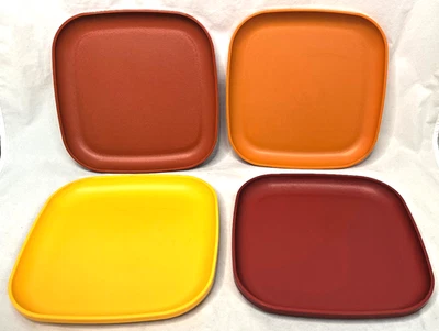 Juego de aperitivos multicolores Tupperware 8" de colección años 80 platos de almuerzo 1534-15 Foto 1 de 4