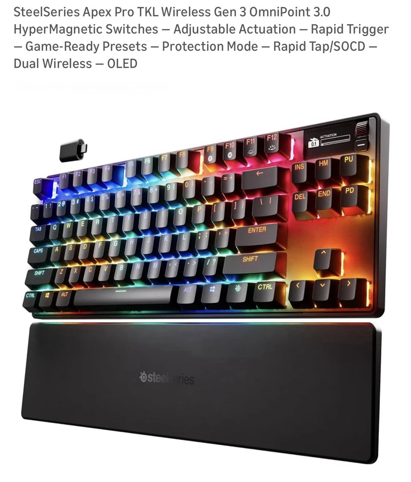 SteelSeries Apex Pro TKL Gen 3 Wireless Gaming Keyboard (64871) -