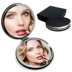 Compact Travel Makeup Magnifying Mirror Small Portable Folding Mirror with Ha... - Picture 1 of 6