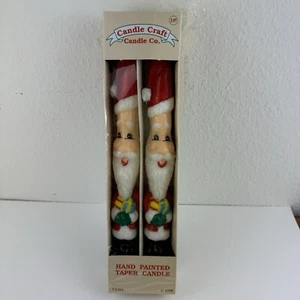 Vintage Neuheit Weihnachten Santa 10" Spitzkerzen 2er Set (Paar) unbenutzt - Bild 1 von 3