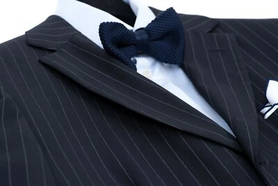 Hugo Boss Dark Navy Wool Striped Blazer Jacket, EU 50, US 40R - Image 1 of 4