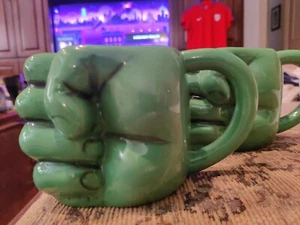 Pair of Hulk Hand Marvel Avengers 3D Mug Molded Bruce Banner Mark Ruffalo Coffee - Picture 1 of 5