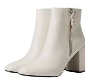 NINE WEST Women’s Trike Ivory Ankle Boots NEW Size 8.5 Studded Detail - Picture 1 of 12