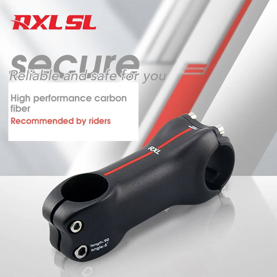 Vástago de carbono Mtb 6/17 grados vástago de bicicleta de montaña 28,6-31,8 mm vástago de bicicleta de carretera Foto 1 de 4