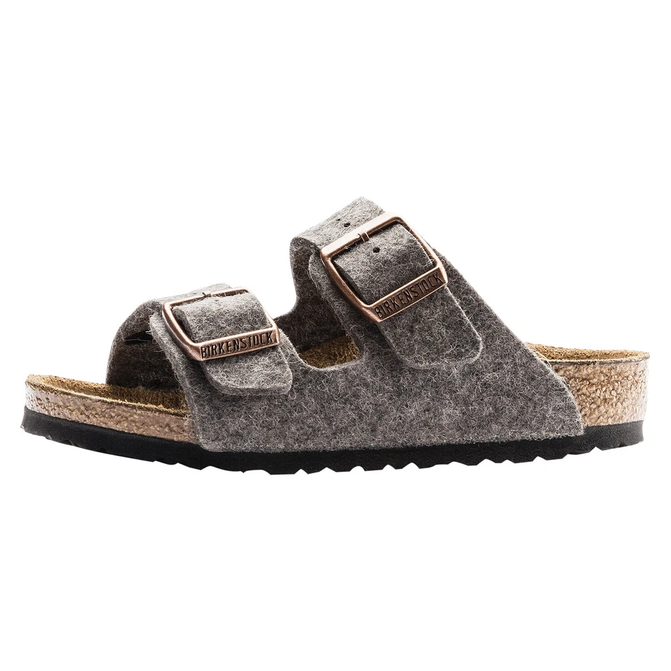 Birkenstock Boys Arizona Gray Wool Slip on Footbed Sandals Shoes 26 BHFO 6183