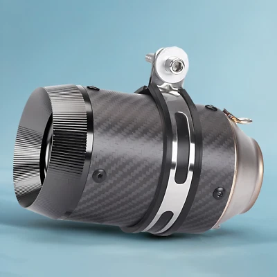 2.0" Motorcycle Exhaust Tips Slip on 51mm Carbon Fiber Universal Muffler Pipe - Image 1 of 4