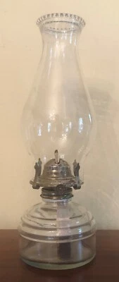 Lámpara vintage de 13" de alto granjas vidrio transparente lámpara de aceite lámpara de huracán con chimenea Foto 1 de 4