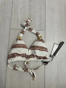 NWT Vix Paula Hermanny Bikini Top Sz S - Striped - Picture 1 of 2