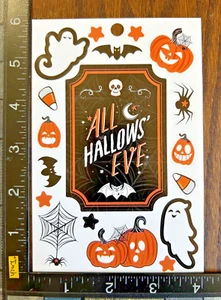 HALLOWEEN, ALL HALLOWS EVE, FANTASMA CALABAZA, UNA HOJA HERMOSAS PEGATINAS #HALL13 - Imagen 1 de 2