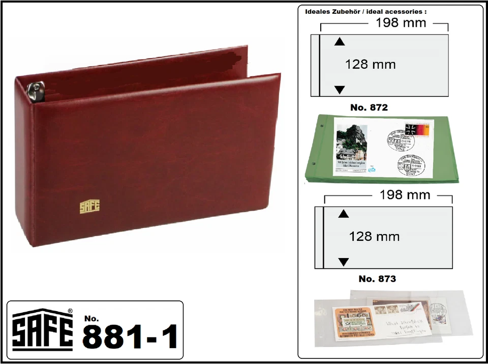 Safe Album Weinrot für Briefe FDC's Karten ohne Inhalt Nr. 881-1 Neu