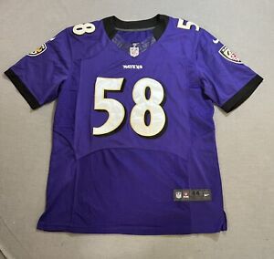 Elvis Dumervil #58 NFL Nike On Field Baltimore Ravens Jersey Men's 44 Purple.
