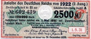Europa, Deutschland: 2500 Mark - Bild 1 von 2