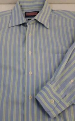 Мужская рубашка VINEYARD VINES Shep & Ian 16,5 x 36 100-е 2-слойная хлопковая полоса  - Изображение 1 из 4