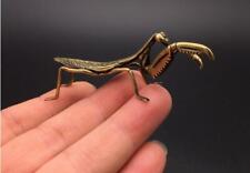 Collectible Chinese Mantis Decorative Statue Solid Copper Handwork Antique
