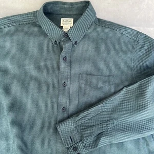 L.L. Camisa de algodón suave con botones mini pata de gallo verde negra XL de BEAN para hombre - Imagen 1 de 6