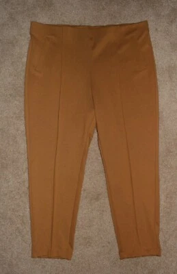 New Womens Ruby Rd Ankle Pants PXL Cognac Pull On Stretch Knit - Image 1 of 3