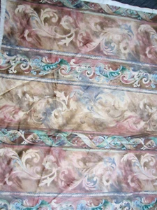 Mill Creek Fabrics Hatefa Teal Blue with Beige Floral Design2 yards Swavgard - Picture 1 of 8
