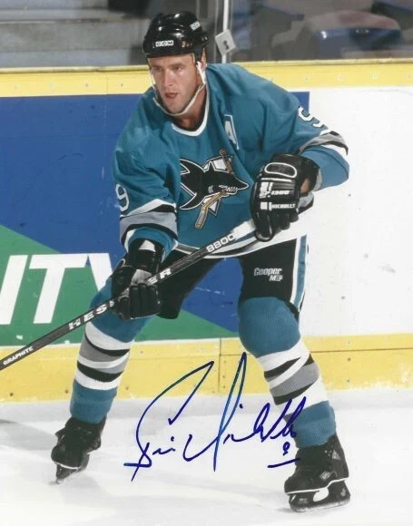 Foto autografiada firmada 8x10 de Bernie Nicholls de los tiburones de San José - certificado de autenticidad Foto 1 de 1