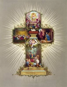 Osterkreuz Vintage christliche Malerei, - Bild 1 von 20