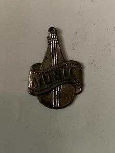 Vintage Lute Metal Music Dangle Charm Old - Picture 1 of 4