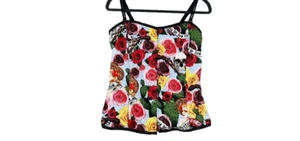 New W/ tags Retro- Hell Bunny Floral Corset XL Lace Up Back Zip Front - Picture 1 of 18