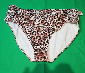 Time and Tru Plus Size Leopard Print High Waist Bikini Bottoms NWT 3X (24W-26W) - Picture 1 of 3